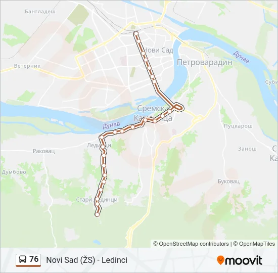 76 Bus Line Map