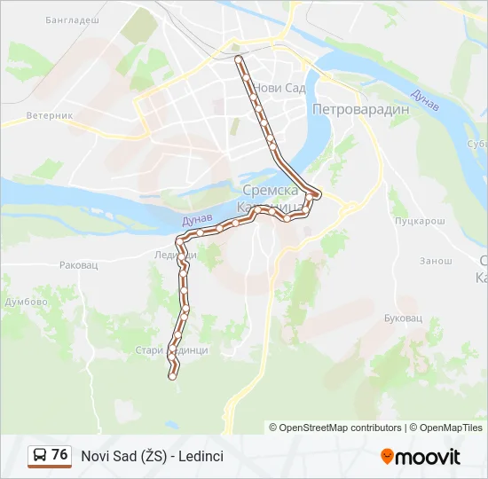 76 Bus Line Map
