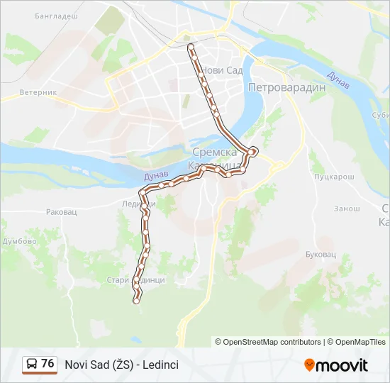 76 Bus Line Map