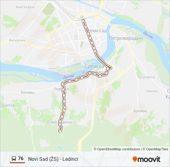 76 Bus Line Map