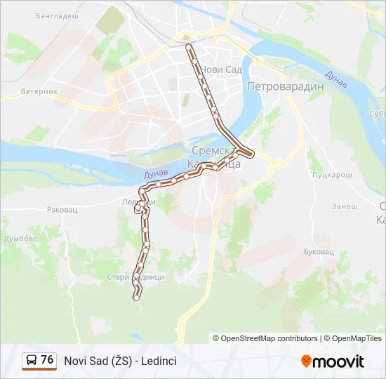 76 Bus Line Map