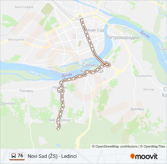 76 bus Line Map