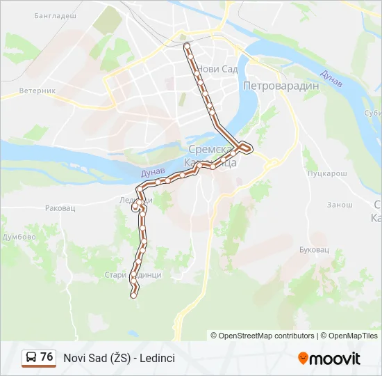 76 Bus Line Map