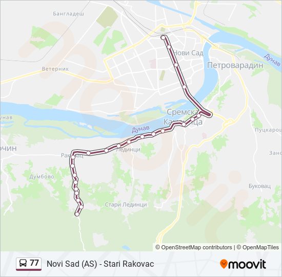 77 autobus mapa linije