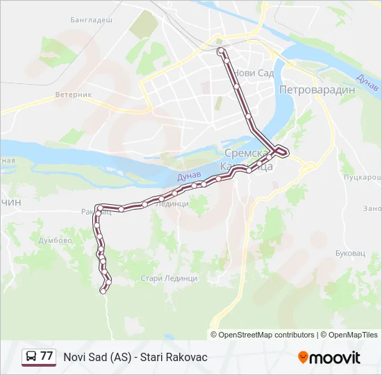 77 Bus Line Map