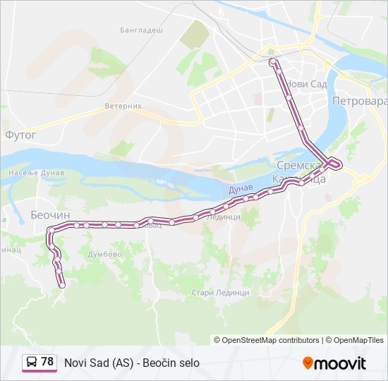 78 autobus mapa linije