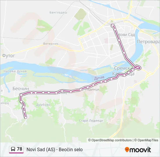 78 Bus Line Map