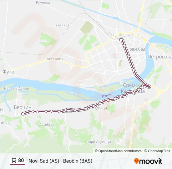 80 Bus Line Map