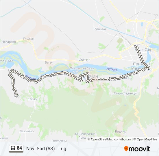 84 autobus mapa linije