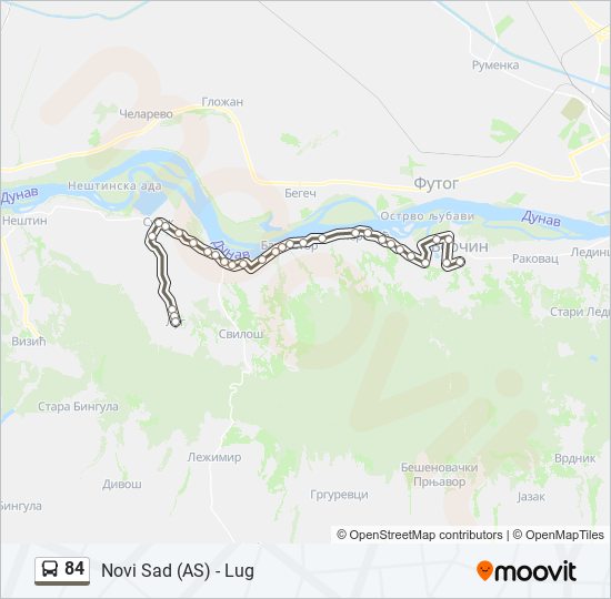 84 bus Line Map