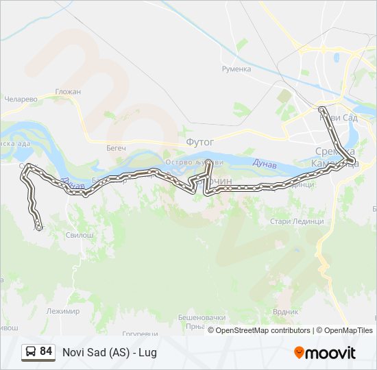 84 autobus mapa linije