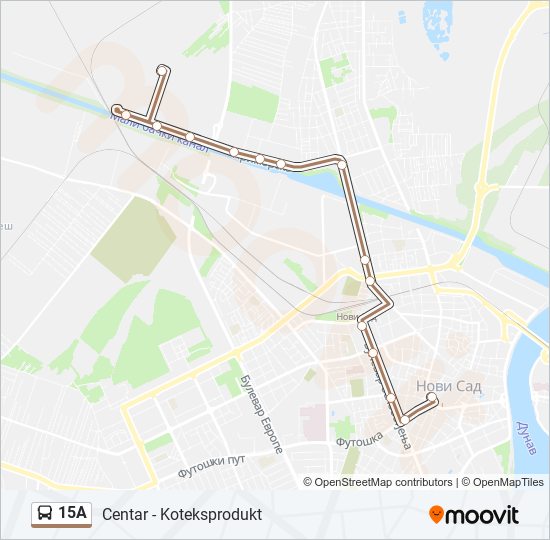 15A autobus mapa linije