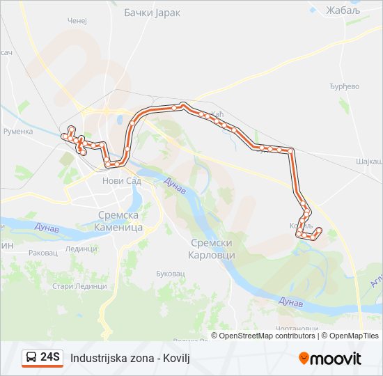 24S autobus mapa linije