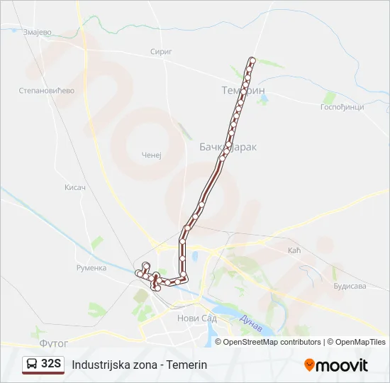 32S Bus Line Map