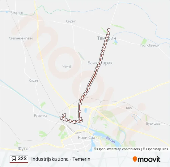 32S Bus Line Map