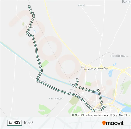 42S Bus Line Map