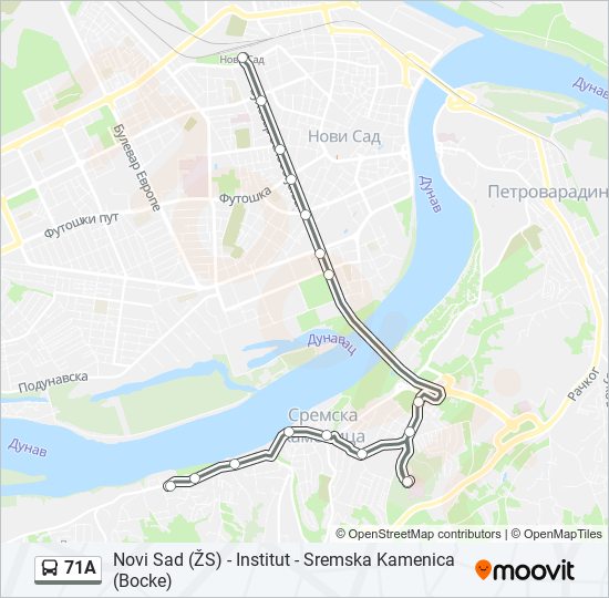 71A bus Line Map