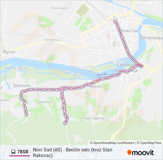 78SR bus Line Map