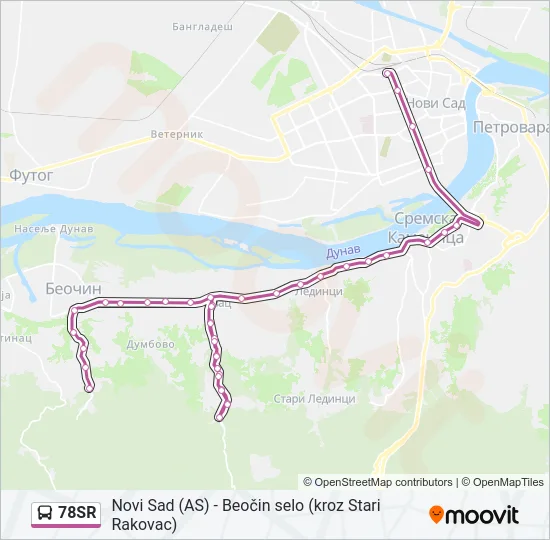 78SR Bus Line Map
