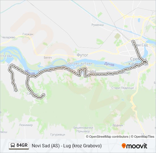 84GR autobus mapa linije