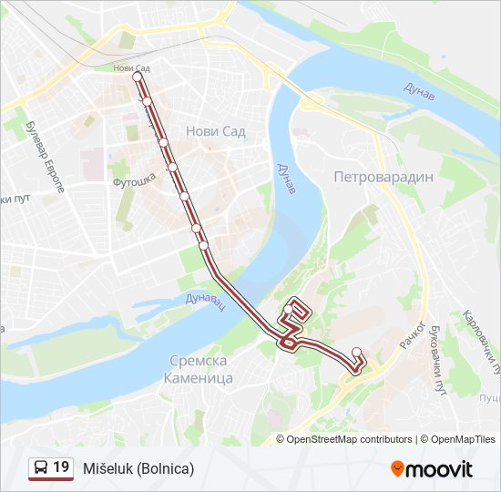 19 bus Line Map