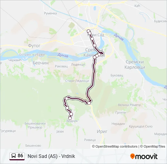 86 Bus Line Map