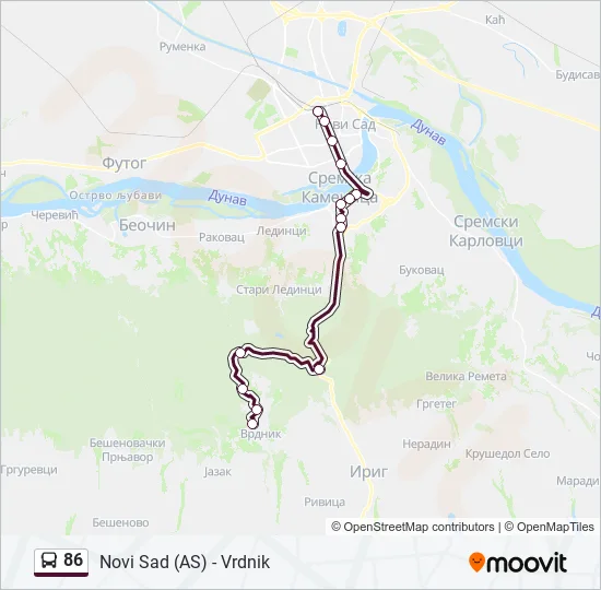 86 Bus Line Map