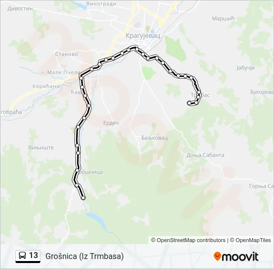 13 Bus Line Map