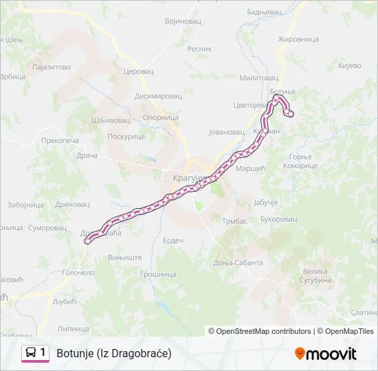 1 Bus Line Map