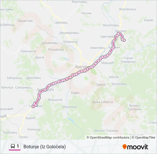 1 Bus Line Map
