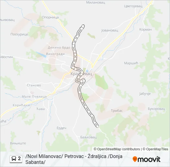 2 Bus Line Map