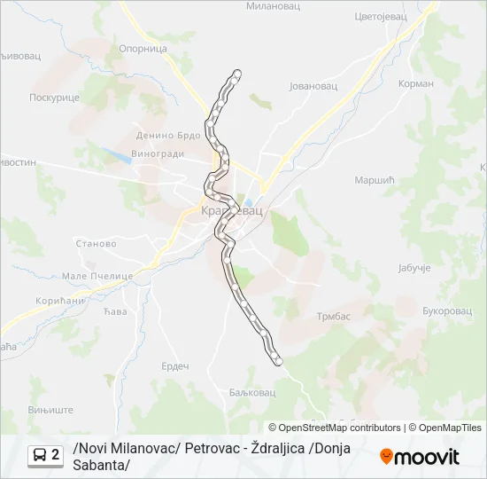 2 Bus Line Map