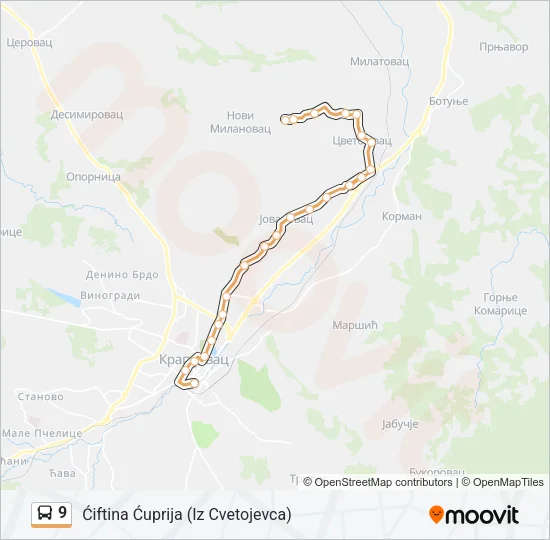 9 Bus Line Map