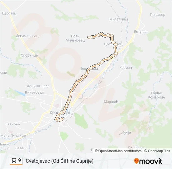 9 Bus Line Map