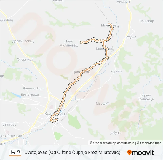 9 Bus Line Map