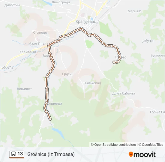 13 Bus Line Map