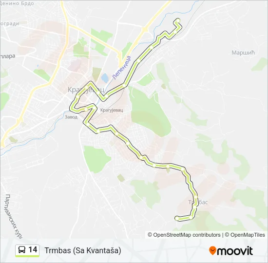 14 Bus Line Map