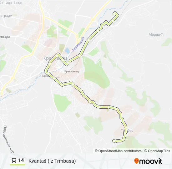 14 Bus Line Map