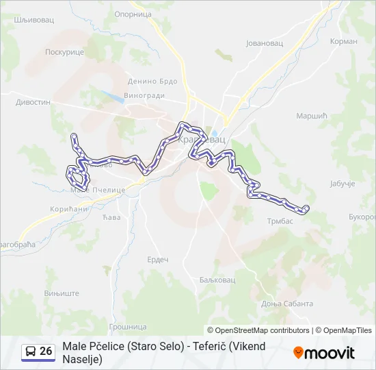26 Bus Line Map