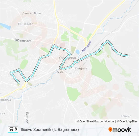 8 Bus Line Map