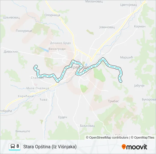 8 Bus Line Map