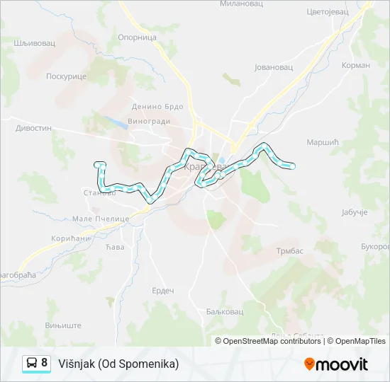8 Bus Line Map