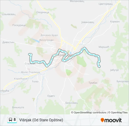 8 Bus Line Map