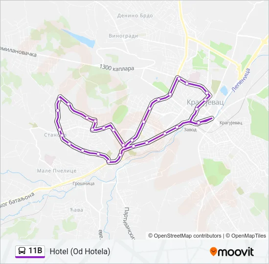 11B Bus Line Map