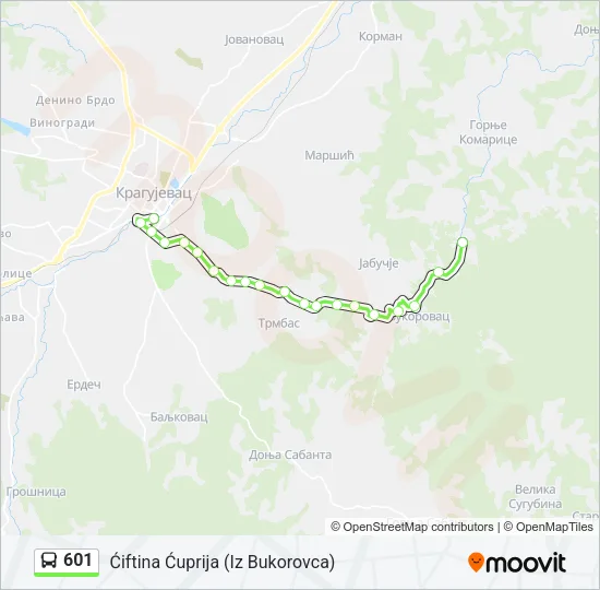 601 Bus Line Map