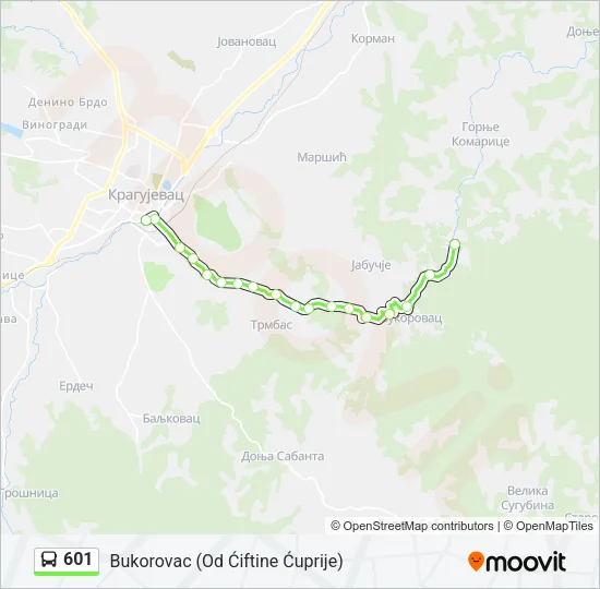 601 Bus Line Map