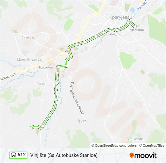 612 Bus Line Map