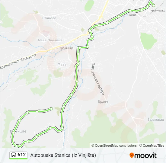 612 Bus Line Map