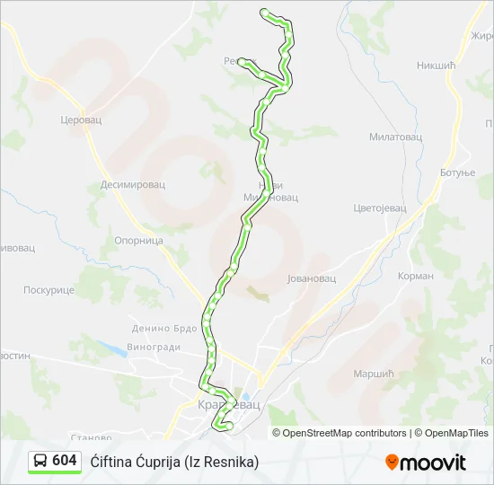 604 Bus Line Map