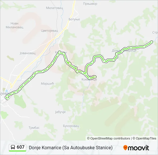 607 Bus Line Map